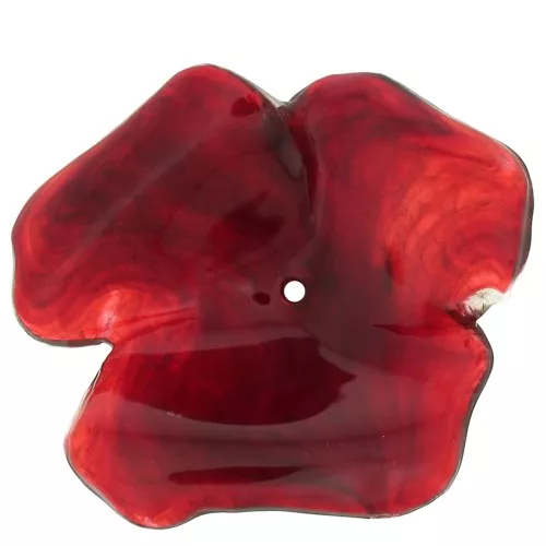 Perla fiore in resina trasparente 40 mm - Rosso x1