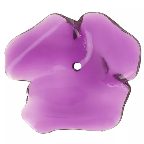 Perla fiore in resina trasparente 40 mm - Viola x1