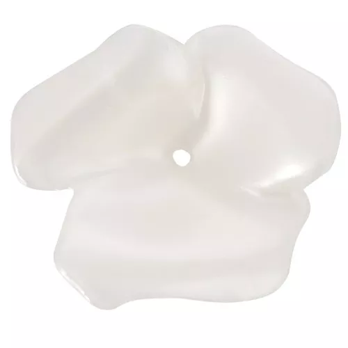Perla fiore in resina opaca 40 mm - Bianco perlato x1
