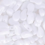 Perline in vetro 2 fori Paisley Duo 9x5.5 mm Opaque White x10g