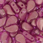 Perline in vetro 2 fori Paisley Duo 9x5.5 mm Halo French Rose x10g