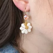 Perline in vetro 2 fori Paisley Duo 9x5.5 mm Halo French Rose x10g