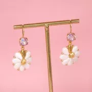 Perline in vetro 2 fori Paisley Duo 9x5.5 mm Halo French Rose x10g