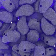 Perline in vetro 2 fori Paisley Duo 9x5.5 mm Cobalt Mat x10g|raw }}