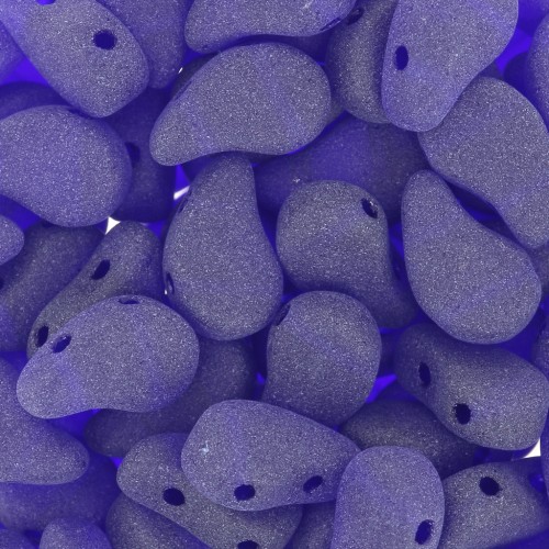 Perline in vetro 2 fori Paisley Duo 9x5.5 mm Cobalt Mat x10g