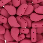 Perline in vetro 2 fori Paisley Duo 9x5.5 mm Velvet Purple Wine Mat x10g