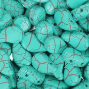 Perline in vetro 2 fori Paisley Duo 9x5.5 mm Ionic Green Turquoise - Brown x10g|raw }}