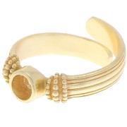 Anello con castone a fondo piatto 4 mm - Misura 48-54 - Dorato x1|raw }}