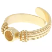 Anello con castone a fondo piatto 4 mm - Misura 48-54 - Dorato x1