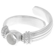 Anello con castone a fondo piatto 4 mm - Misura da 48 a 54 - Argentato x1|raw }}