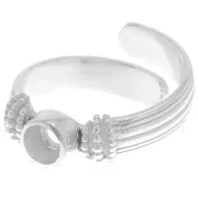 Anello con castone a fondo piatto 4 mm - Misura da 48 a 54 - Argentato x1