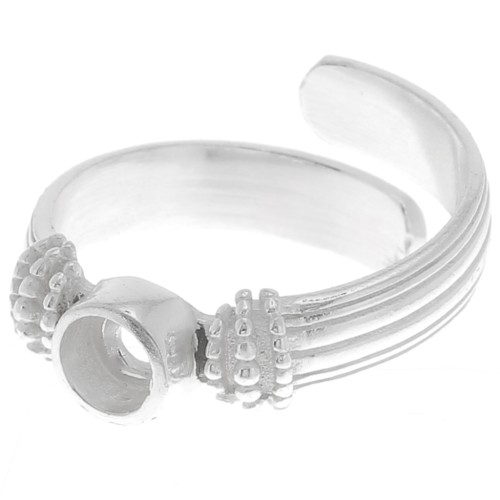 Anello con castone a fondo piatto 4 mm - Misura da 48 a 54 - Argentato x1