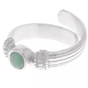 Anello con castone a fondo piatto 4 mm - Misura da 48 a 54 - Argentato x1