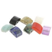 Perlina a 2 fori in pietra semipreziosa 12x8 mm - Amazzonite x1