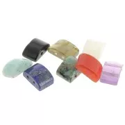 Perlina a 2 fori in pietra semipreziosa 12x8 mm - Ametista x1