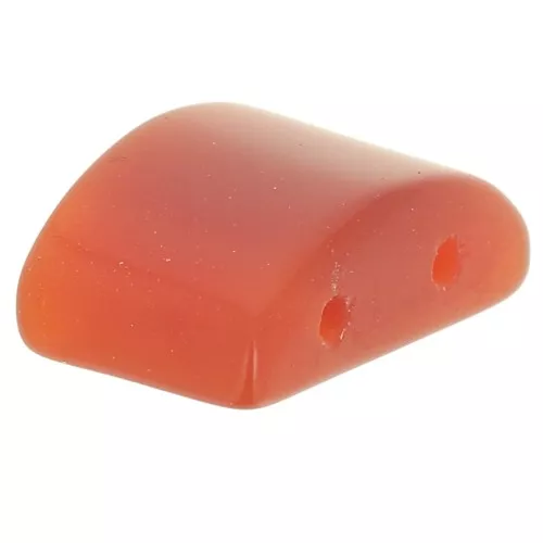 Perlina a 2 fori 12x8 mm in pietra semipreziosa colorata - Onice rossa x1