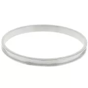 Bracciale 6,3x65 mm per tessitura Delica 11/0 - 2 fili 3,8 mm - argentato x1