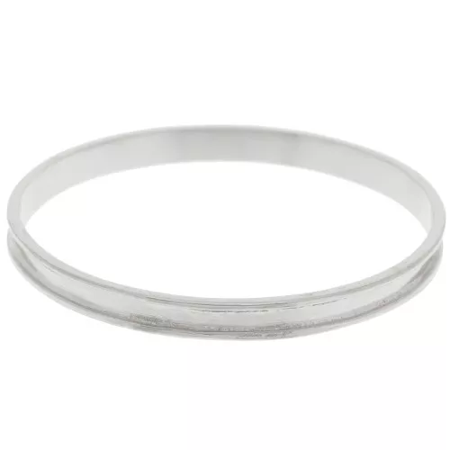 Bracciale 6,3x65 mm per tessitura Delica 11/0 - 2 fili 3,8 mm - argentato x1