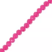 Perline sfaccettate rotonde - tonde appiattite 4,5x3,5 mm - Fucsia x42cm