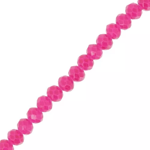 Perline sfaccettate rotonde - tonde appiattite 4,5x3,5 mm - Fucsia x42cm