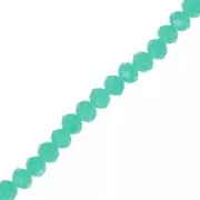 Perles rondelles facettées - rondes aplaties 4x3.5 mm - Green Turquoise x40cm