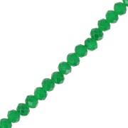 Perline sfaccettate rotonde - tonde appiattite 4x3 mm - Verde scuro x40cm