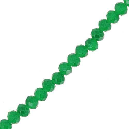 Perline sfaccettate rotonde - tonde appiattite 4x3 mm - Verde scuro x40cm
