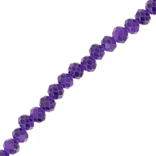 Perline sfaccettate rotonde - tonde appiattite 4x3 mm - Melanzana x40cm