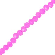Perline sfaccettate rotonde - tonde appiattite 4x3 mm - Magenta x40cm