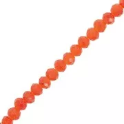 Arancio - Perline sfaccettate rotonde - tonde appiattite 4x3.5 mm - Arancione x41cm Perline sfaccettate rotonde - tonde appiattite 4x3.5 mm - Arancione x41cm