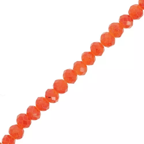 Perline sfaccettate rotonde - tonde appiattite 4x3.5 mm - Arancione x41cm
