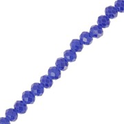 Perline sfaccettate rotonde - tonde appiattite 4x3 mm - Blu scuro x40cm
