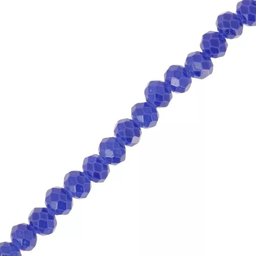 Perline sfaccettate rotonde - tonde appiattite 4x3 mm - Blu scuro x40cm