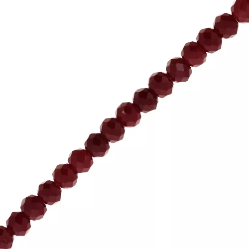 Perle sfaccettate rotonde - rotonde appiattite 4x3,5 mm - Bordeaux x40cm