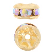 Rondelle Strass mm. 5 dorate/Crystal AB x4|raw }}