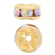 Rondelle Strass mm. 5 dorate/Crystal AB x4