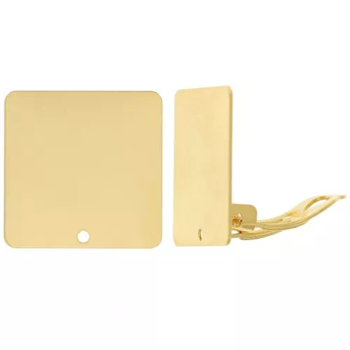 Clip per orecchie quadrate da 20 mm con foro - dorato con oro fino x2