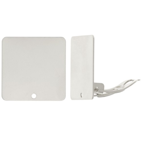 Clip per orecchie quadrate da 20 mm con un foro - Placcate argento x2