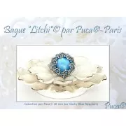 Cabochon di vetro di Puca® 18 mm Ice Slushy Blue Curacao x1