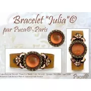 Cabochon rotondo in vetro di Puca® 25 mm - Ice Slushy Strawberry x1