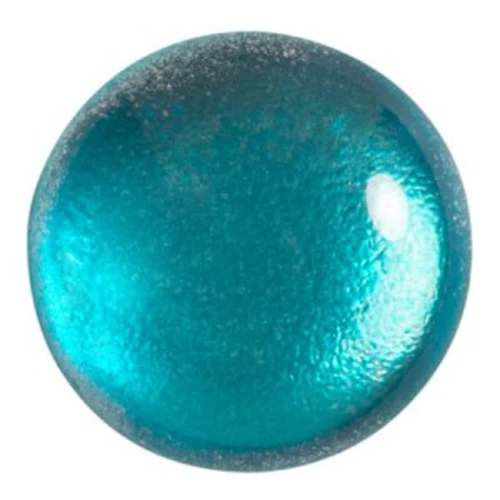 Cabochon rotondo in vetro di Puca® 25 mm - Ice Slushy Blue Curacao x1