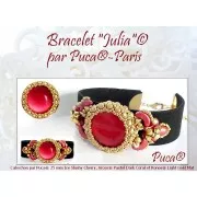 Cabochon rotondo in vetro di Puca® 25 mm - Ice Slushy Licorice x1