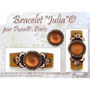 Cabochon rotondo in vetro di Puca® 25 mm - Ice Slushy Orange x1