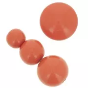 Assortimento di 26 perline tonde 6-8-10mm e 2 cabochon in resina opaca Terracotta