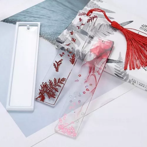 Stampo in silicone per realizzare un segnalibro rettangolare in resina 14x2,8 cm