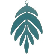 Pendente colorato foglia 40x24 mm - Blu pavone x1|raw }}