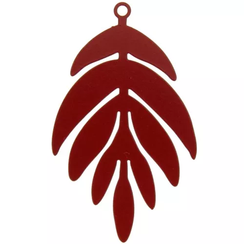 Pendente colorato foglia 40x24 mm - Rosso x1
