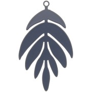 Pendente colorato foglia 40x24 mm - Grigio scuro x1|raw }}