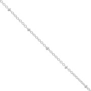 Catena a maglie Forzatina, perle appiattite alternate da 1,9 mm - Impiallacciatura fine Arg x50cm