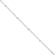 Catena a maglie Forzatina, perle appiattite alternate da 1,9 mm - Impiallacciatura fine Arg x50cm